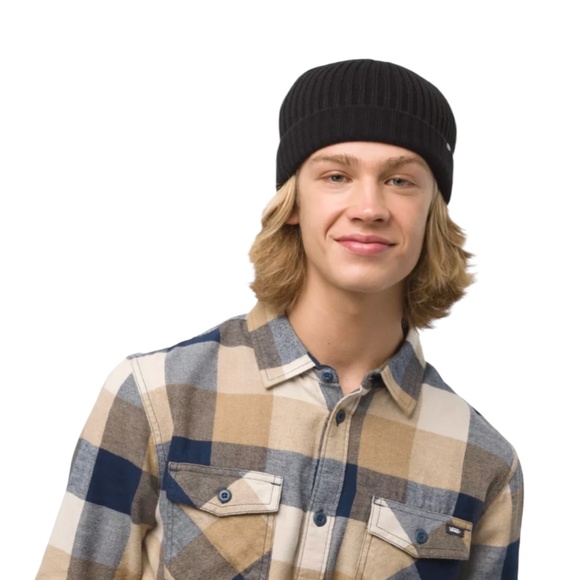 VANS Shallow Cuff Black Beanie Unisex Knit Hat One Size VN0A5KIOBLK - Picture 4 of 5